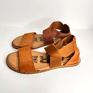 Sorel Ella Tan Leather Sling Strappy Sandals 6.5